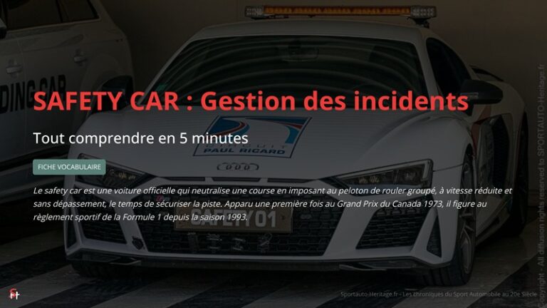 Safety Car - La gestion des incidents en course depuis 1993.