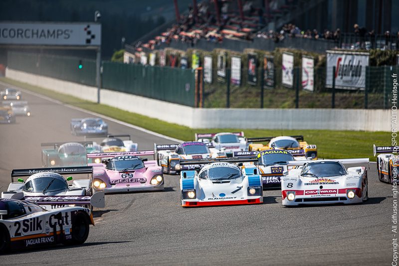 Sportauto-Heritage.fr - Spa Classic - Group C - Départ premier virage à la Source