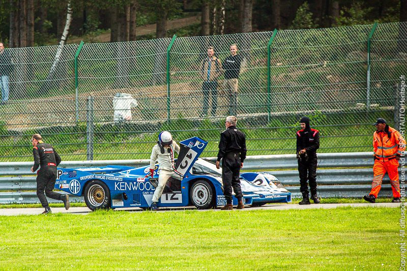 Sportauto-Heritage.fr - Spa Classic - Group C - Porsche 956 en panne aux Combes