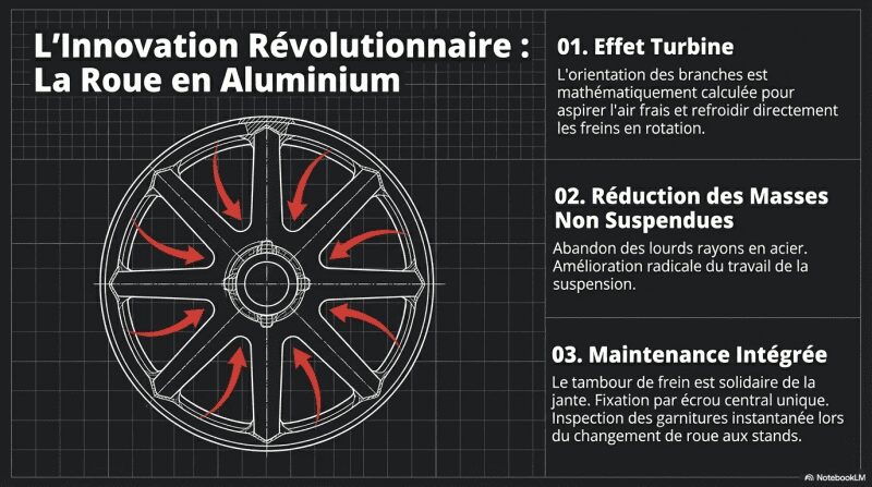 L'innovation : la roue en aluminium