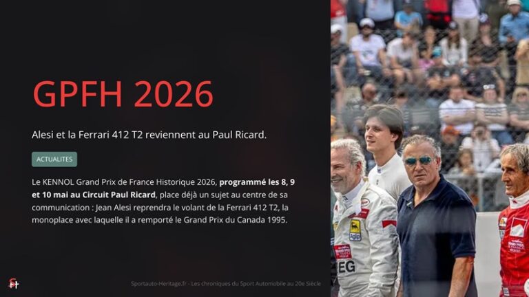Grand Prix de France Historique 2026 - Alesi au volant de la Ferrari 412 T2.