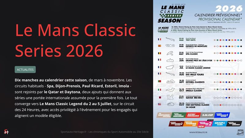 Le Mans Classic Series 2026