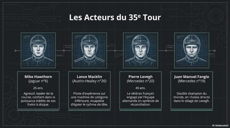 Les acteurs du 35e tour des 24H du Mans 1955