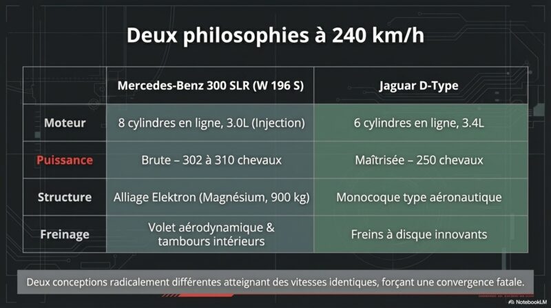 Le Mans 1955 : deux philosophies à 240 kmh