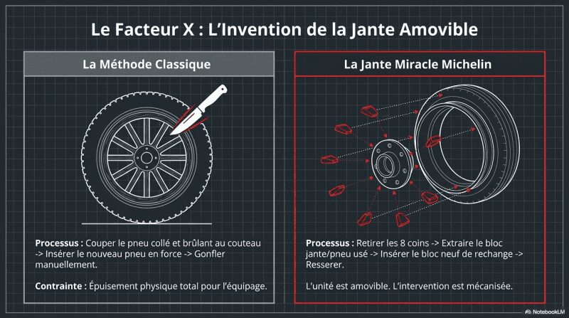 L'invention de la jante amovible.