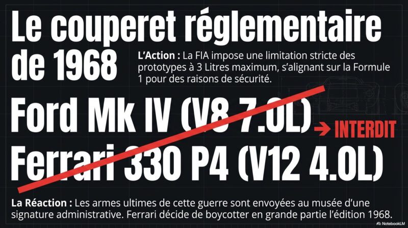 Ford - Ferrari : Le couperet réglementaire de 1968