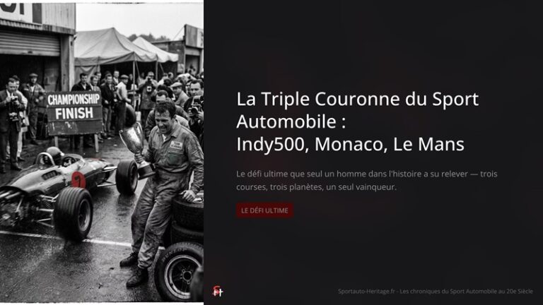 Triple Couronne du sport automobile : Indy 500, Monaco, Le Mans