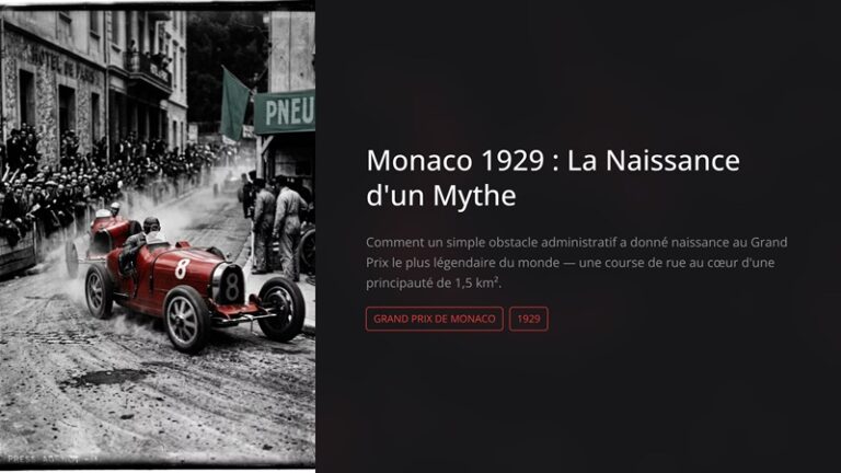 Grand Prix de Monaco 1929 : La Naissance d'un Mythe