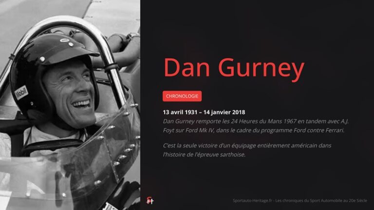 Chronologie Dan Gurney 1931-2018