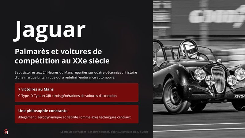 Jaguar : palmares et voitures de competition au XXe siecle