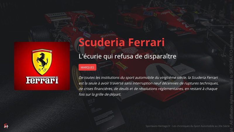 Scuderia Ferrari (1929-2026) : l&rsquo;écurie qui refusa de disparaître
