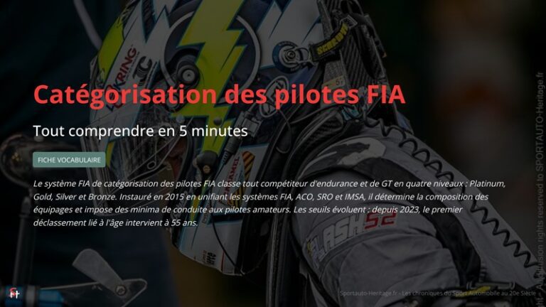 Catégorisation des Pilotes FIA