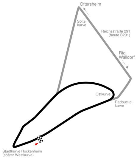 Kurpfalzring, différence entre les tracés de 1938 et de 1932